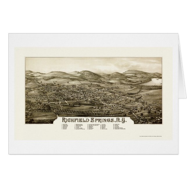 Richfield Springs, NY Panoramic Map - 1886 (Voorkant Horizontaal)