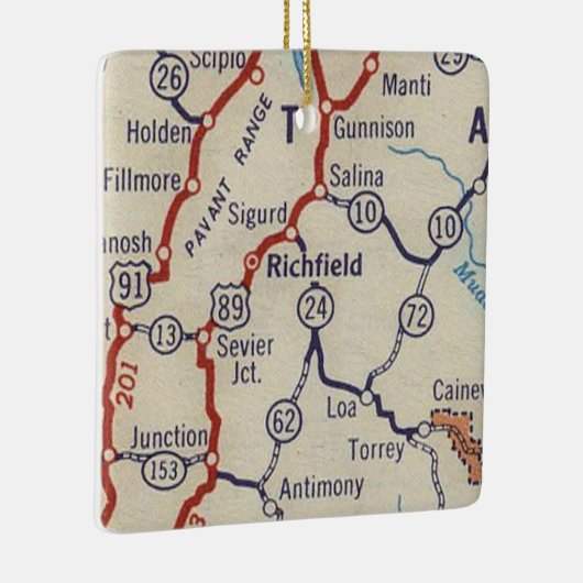 Richfield UT  Map Keramisch Ornament (Rechts)