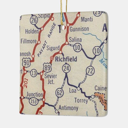 Richfield UT Map Keramisch Ornament (Links)