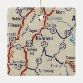 Richfield UT Map Keramisch Ornament (Achterkant)