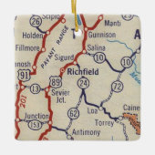 Richfield UT  Map Keramisch Ornament (Voorkant)