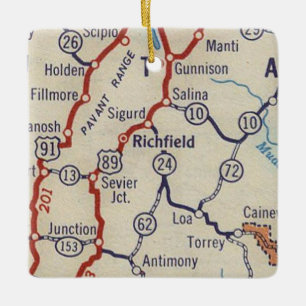 Richfield UT  Map Keramisch Ornament