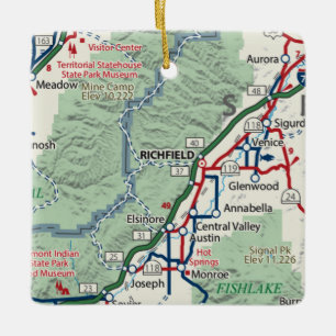 Richfield Utah Map Keramisch Ornament