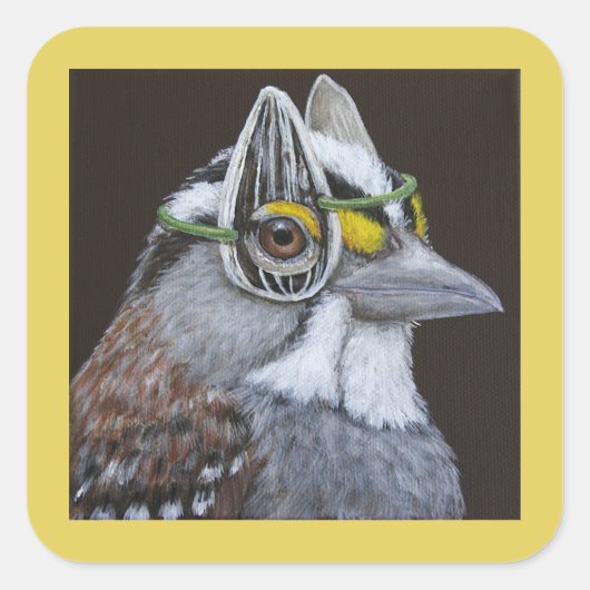 Richie de mus vierkante stickers (Voorkant)