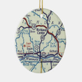 Richland Center WI Old Map Keramisch Ornament (Rechts)