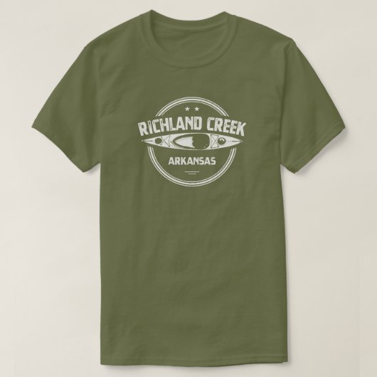 Richland Creek Arkansas Kayaking T-shirt (Design voorkant)
