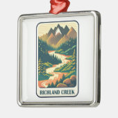 Richland Creek Arkansas Kleuren Metalen Ornament (Links)
