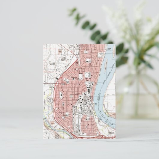 Richland Washington Map (1992) Briefkaart (Staand voorkant)