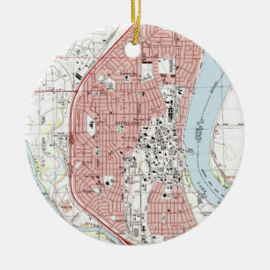 Richland Washington Map (1992) Keramisch Ornament