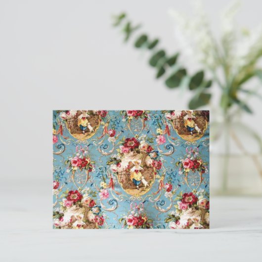 Richloom Fragonard Cornflower Blue Frans land  Briefkaart (Staand voorkant)