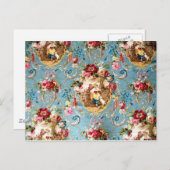 Richloom Fragonard Cornflower Blue Frans land Briefkaart (Voorkant / Achterkant)