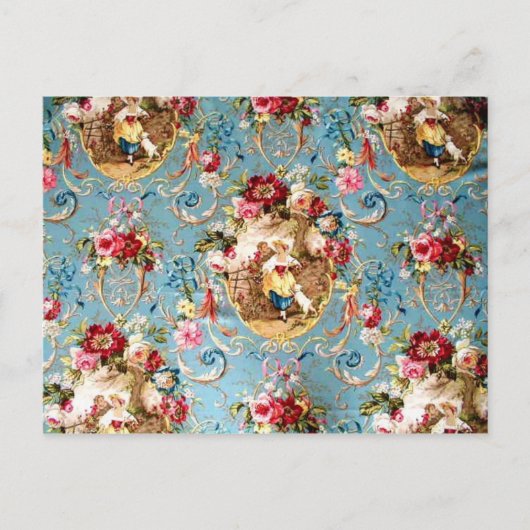 Richloom Fragonard Cornflower Blue Frans land Briefkaart (Voorkant)