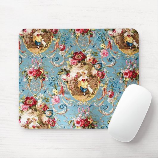 Richloom Fragonard Cornflower Blue Frans land  Muismat (Met muis)