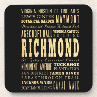 Richmond City if Virginia Typography Art Drankjes Onderzetter