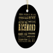 Richmond City if Virginia Typography Art Keramisch Ornament (Rechts)