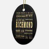 Richmond City if Virginia Typography Art Keramisch Ornament (Links)