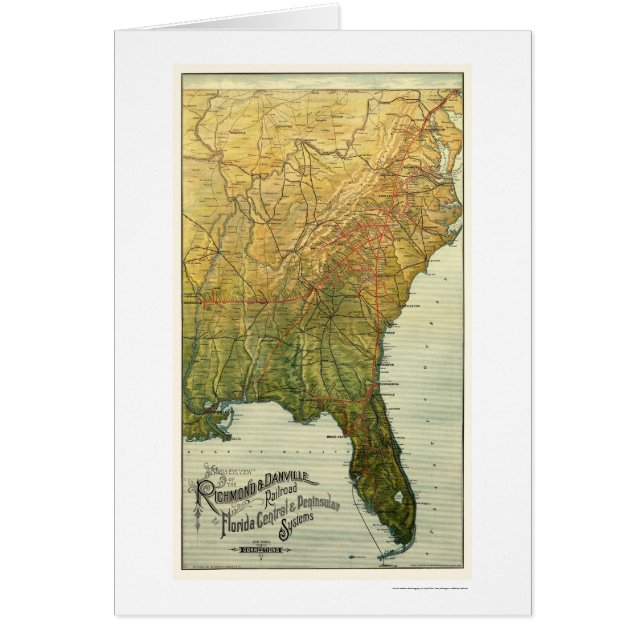 Richmond & Danville Railroad Map 1893 (Voorkant)