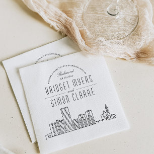 Richmond Deco Skyline   Weddenschap Napkins Servet