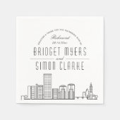 Richmond Deco Skyline | Weddenschap Napkins Servet (Voorkant)