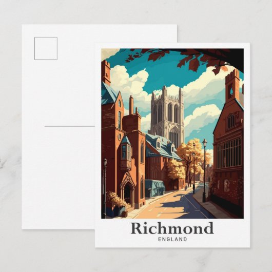 Richmond Engeland Kunst Vintage Reizen Illustratie Briefkaart (Voorkant / Achterkant)