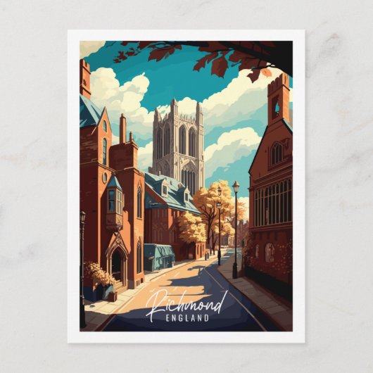 Richmond Engeland vintage reisillustratie Briefkaart (Voorkant)