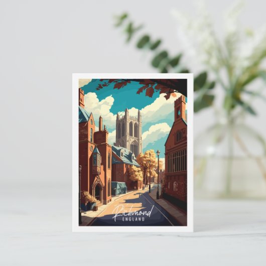 Richmond Engeland vintage reisillustratie Briefkaart (Staand voorkant)