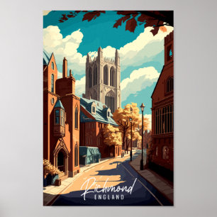 Richmond Engeland vintage reisillustratie Poster