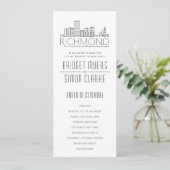 Richmond gestileerde skyline | Huwelijksprogramma Kaart (Staand voorkant)