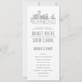 Richmond gestileerde skyline | Huwelijksprogramma Kaart (Voorkant)
