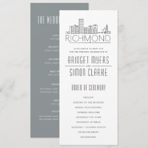 Richmond gestileerde skyline   Huwelijksprogramma Kaart