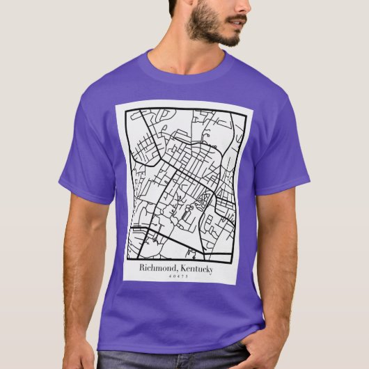 Richmond Ky kaart Overgroot T-shirt (Voorkant)