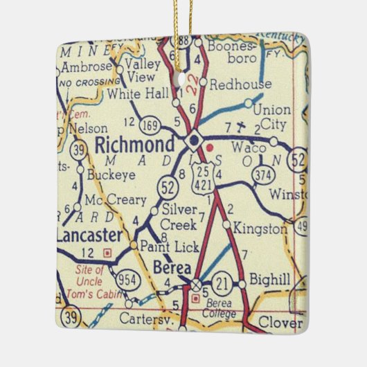 Richmond KY  Map Keramisch Ornament (Links)