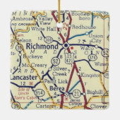 Richmond KY  Map Keramisch Ornament (Achterkant)
