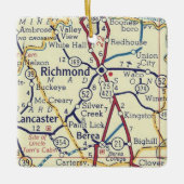 Richmond KY  Map Keramisch Ornament (Voorkant)