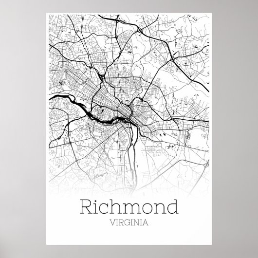 Richmond Map - Virginia - City Map Poster (Voorkant)