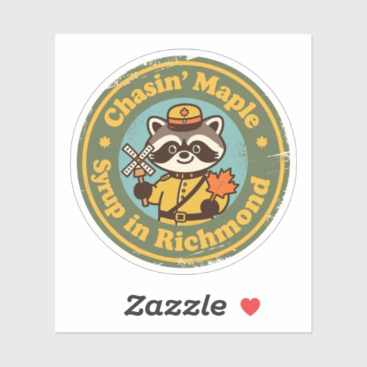  Richmond Maple Syrup Raccoon Sticker (Vel)