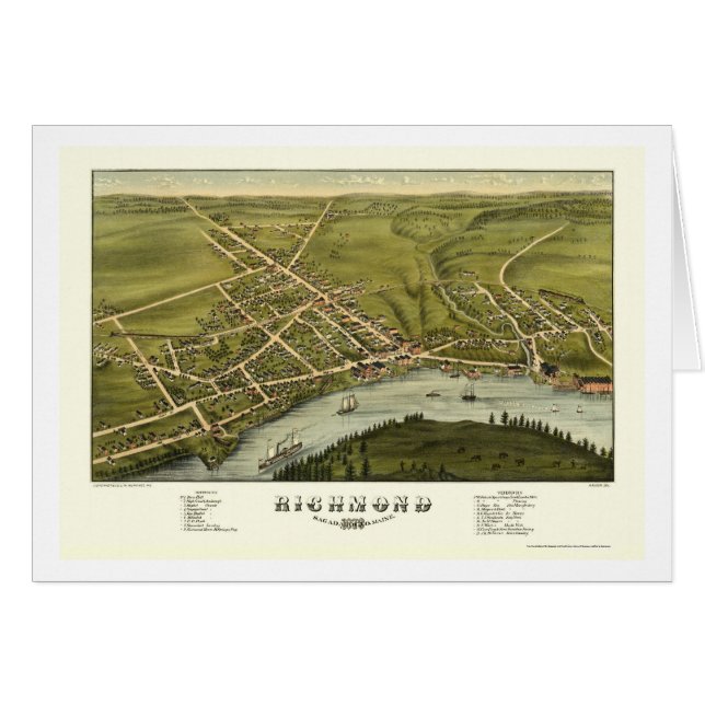 Richmond, ME Panoramic Map - 1878 (Voorkant Horizontaal)