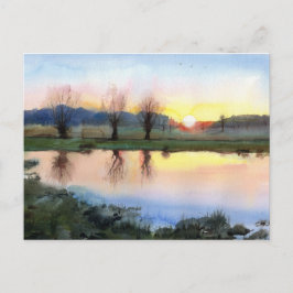 Richmond Park bij Sunset Robin Hood gates briefkaa Briefkaart