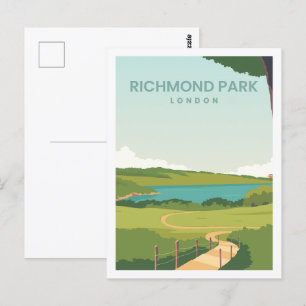 Richmond Park Engeland Reizen Plaats Illustratie Briefkaart