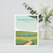 Richmond Park Engeland Reizen Plaats Illustratie Briefkaart (Staand voorkant)