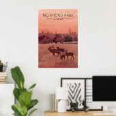 Richmond Park Londen Skyline Reisposter Poster (Thuiskantoor)