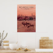 Richmond Park Londen Skyline Reisposter Poster (Keuken)