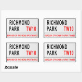 Richmond Park London Street Sign Rechthoekige Sticker (Vel)