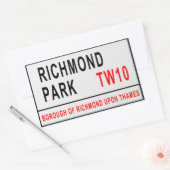 Richmond Park London Street Sign Rechthoekige Sticker (Envelop)