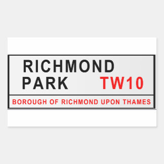 Richmond Park London Street Sign Rechthoekige Sticker