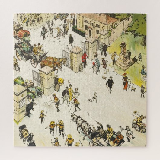 Richmond Park London UK, bezoekers aan de gate Legpuzzel (Verticaal)