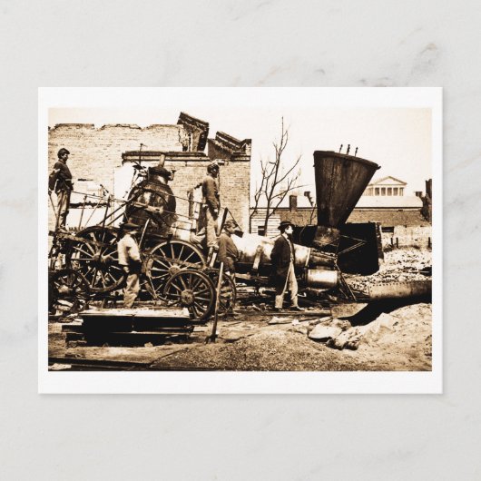 Richmond & Petersburg RR Ruins Richgem VA 1 april Briefkaart (Voorkant)