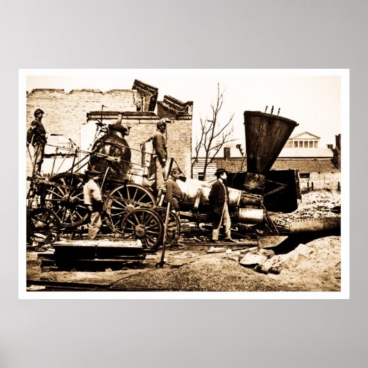 Richmond & Petersburg RR Ruins, Richmond, VA 1865 Poster (Voorkant)