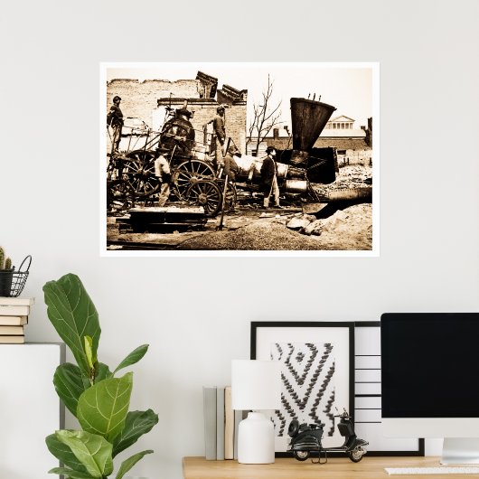 Richmond & Petersburg RR Ruins, Richmond, VA 1865 Poster (Thuiskantoor)