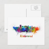 Richmond skyline in waterverf briefkaart (Voorkant / Achterkant)